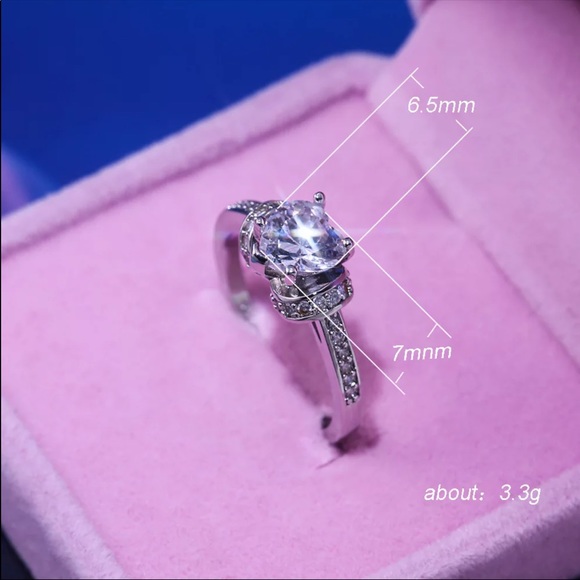 New Romantic Hearts 925 Silver Diamond Heart Ring - Picture 5 of 6